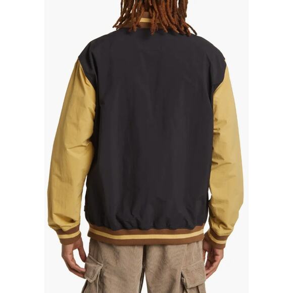 Vans Men’s Nylon Varsity Bomber Jacket – Black & Antelope Tan – Size Large – NWT - Picture 3 of 9